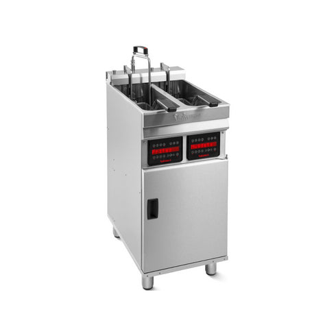 Friteuse électrique digitales sur meuble 2 x 8 litres - 400x600x850mm - 22 kW Triphasé 400V